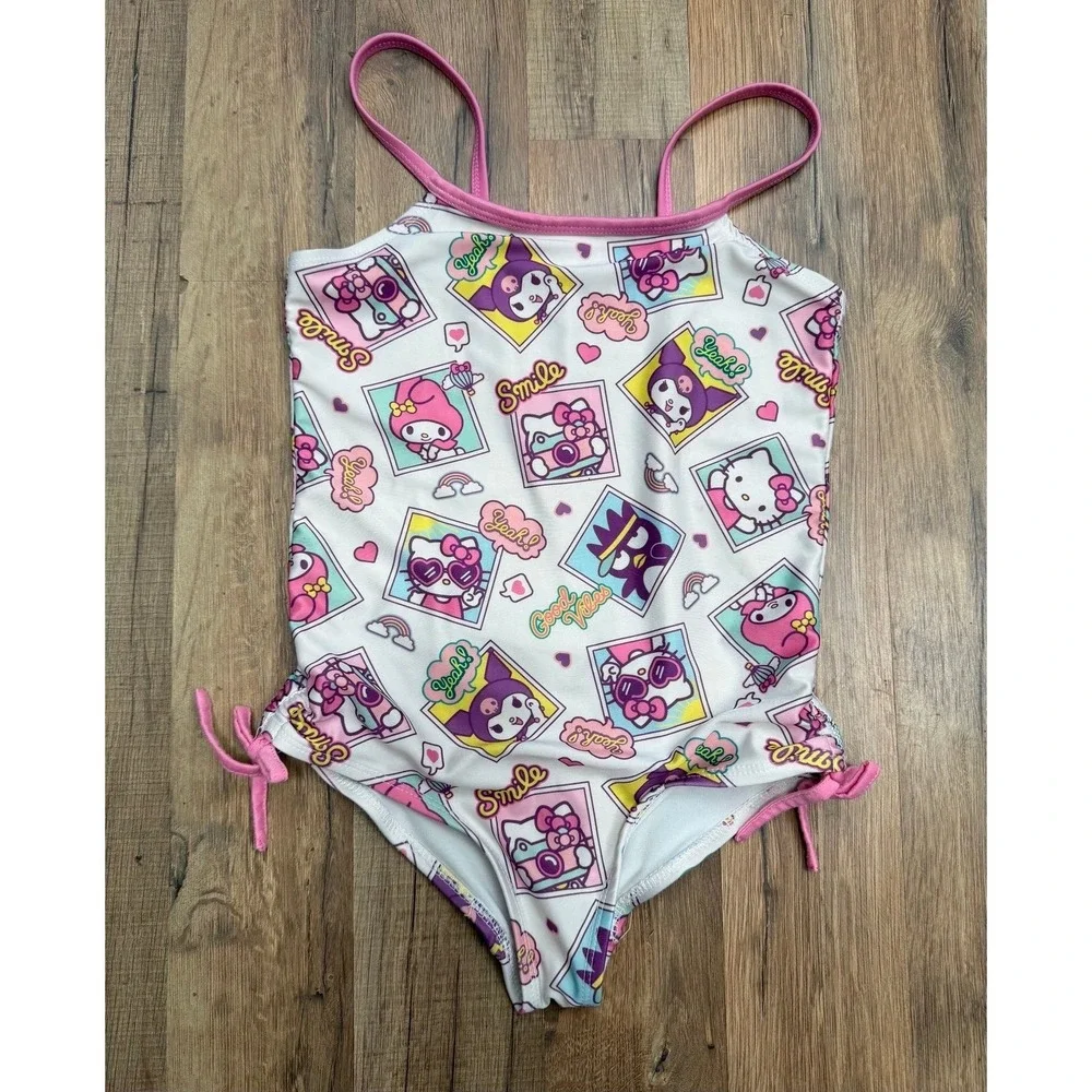 Hello Kitty & Friends Girls One Piece Swimsuit Size 10 Sanrio Pink Kawaii